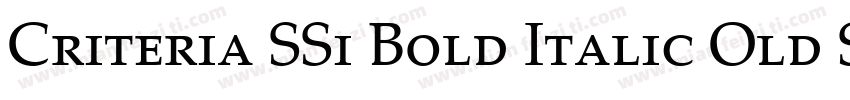 Criteria SSi Bold Italic Old Style Figures字体转换